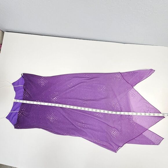Y2K Purple Ombre Handkerchief Hem Slip Dress Sz M Beaded Straps IN San Francisco - Picture 9 of 10